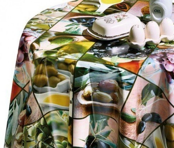 Клеёнка на неткан.основе "Dekorama" Олива шир.1,40м фото 1