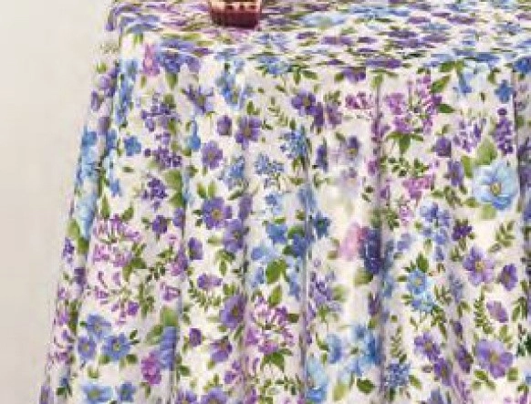 Клеёнка на неткан.основе "Dekorama" Цветы голубой шир.1,40м фото 1