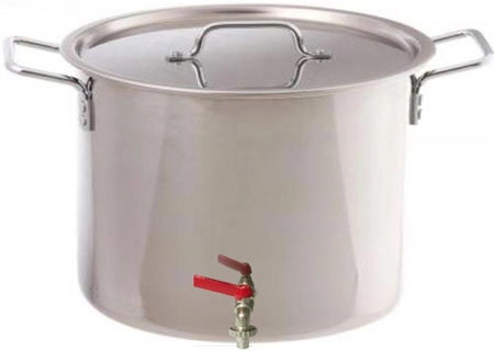 Бак нерж. 30л д/воды с Краном, с крышкой d39,6cм, выс.25,3см, d дна 36,7см фото 1