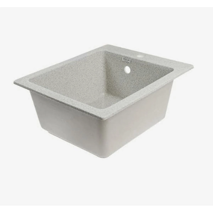 Мойка из искусственного камня квадратная светло-серая глянцевая Линди фото 1