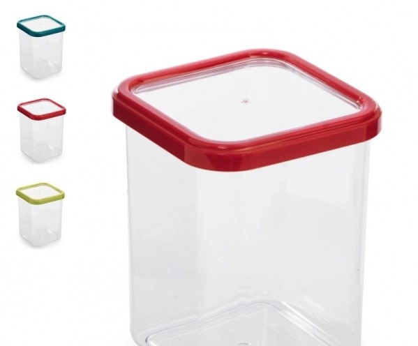 Банка для продуктов пластм. 1,2л 145х112х112мм "Премиум" Прозрачн. фото 1