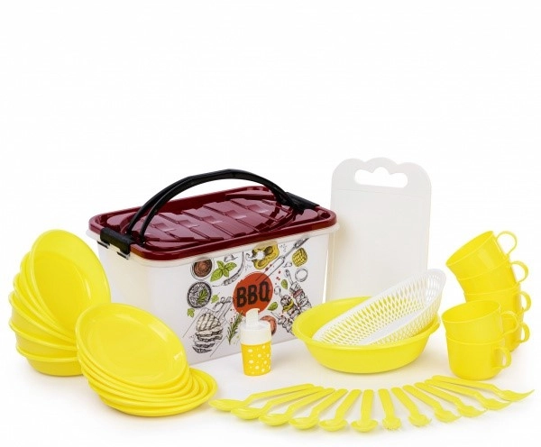 Набор посуды пластм. в контейнере 35предм./6перс. "Гурман" фото 1