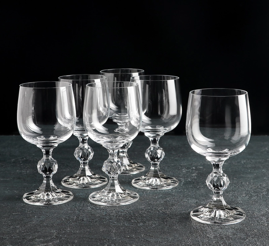 Набор бокалов стекло "BOHEMIA" "Клаудия" 6шт 190мл д/вина фото 1