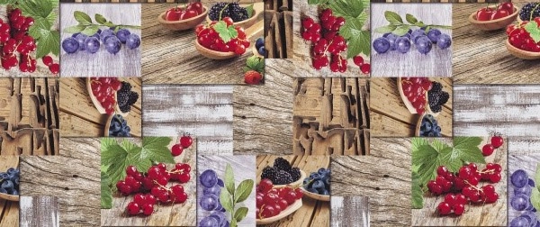 Клеёнка на неткан.основе МАЖОР Красная смородина и черника шир.1,35м фото 1