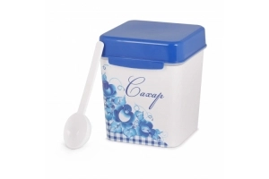 Емкость д/продуктов пластм. "Флорель" "Сахар" 1,2л с ложкой фото 1