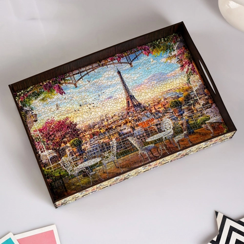 Поднос деревянный с ручками "Франция" 30,4х20,4х4,7 см фото 1