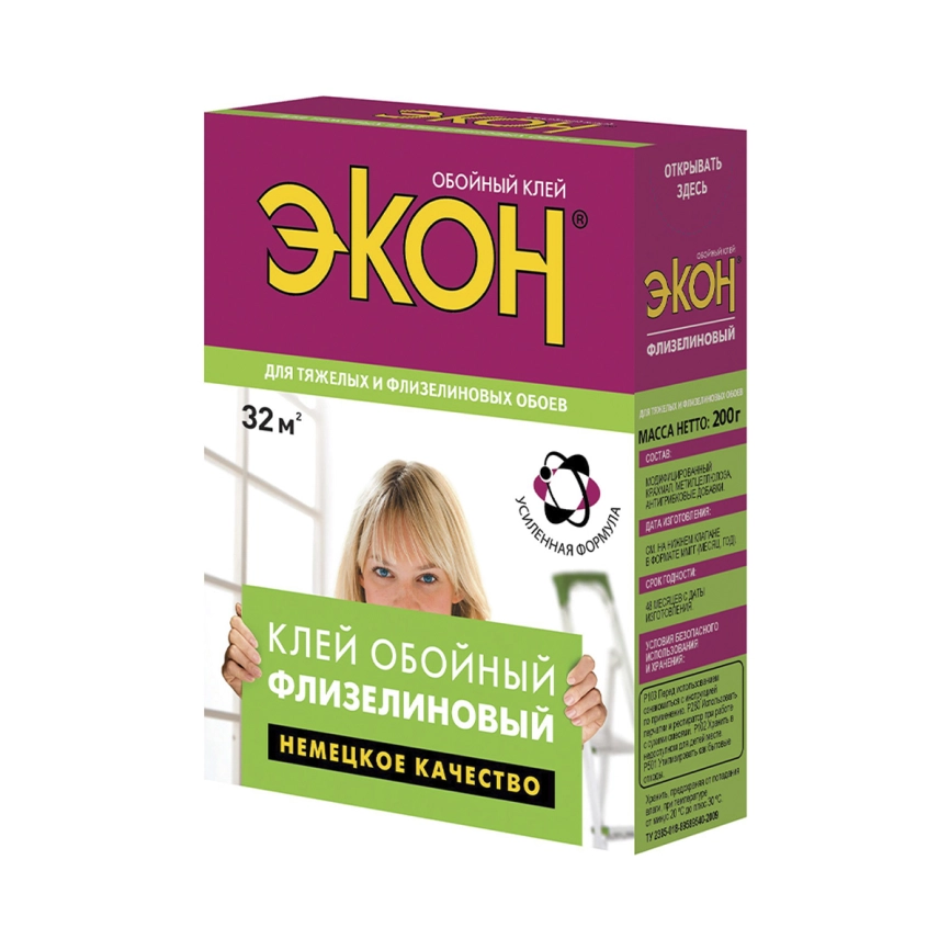 Клей для обоев флизелиновый 200г. "ЭКОН" фото 1