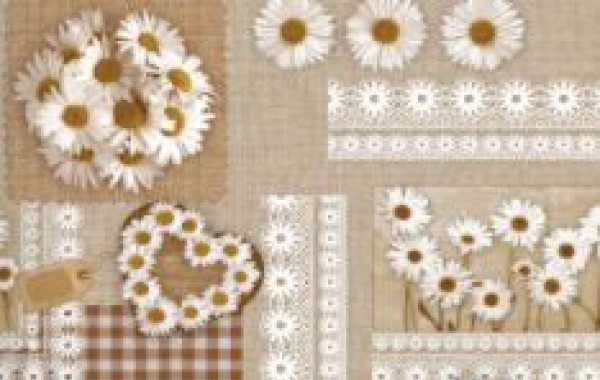 Клеёнка на неткан.основе "Dekorama" "Ромашки коричневые" шир.1,40 фото 1