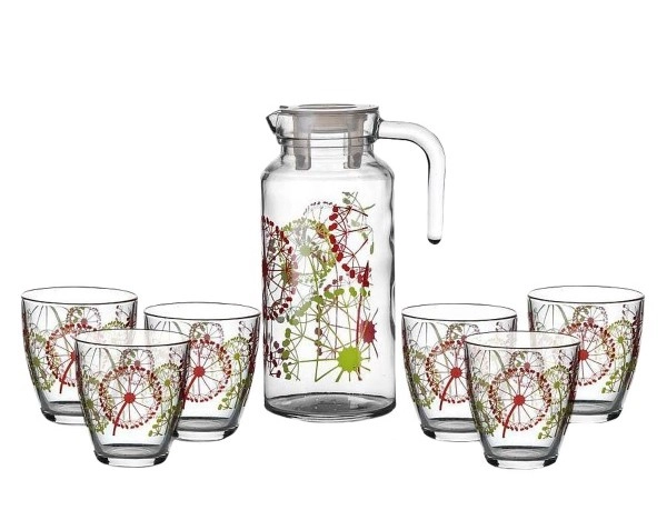 Набор для напитков стекло "Фазенда": Кувшин 1,3л + 6стаканов 285мл "Pasabahce" фото 1