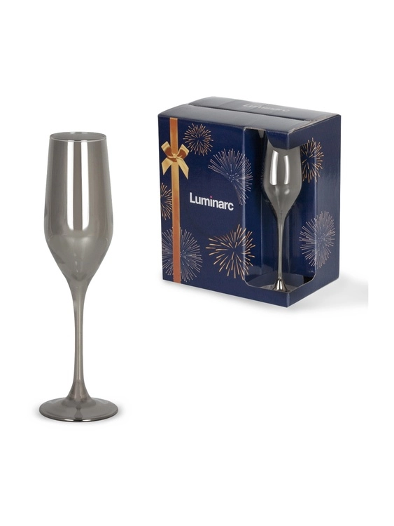 Набор бокалов стекло Luminarc "Celeste Shiny Graphite" 6шт 160мл д/шампан. фото 1
