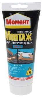 Жидкие гвозди "Момент" Монтаж Декор белый 250 г фото 1