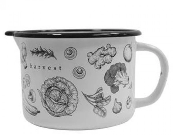 Кружка эмалированная 1,0л d120мм со сливным носиком, с дек."Harvest" фото 1