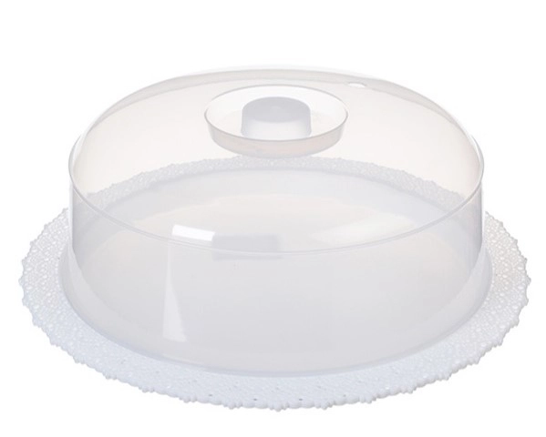 Тортница пластм. "Ажур" d330мм белый фото 1