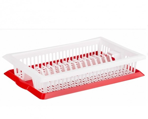 Сушилка для посуды пластм. "Мечта хозяйки" 480х305х90мм Красно-Бел. фото 1
