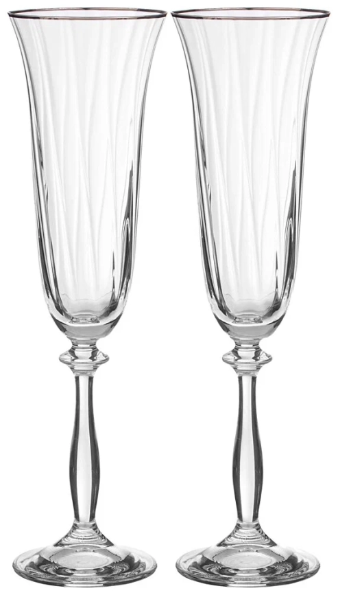 Набор бокалов стекло "BOHEMIA" "Анжела" 2шт 190мл д/шамп. фото 1