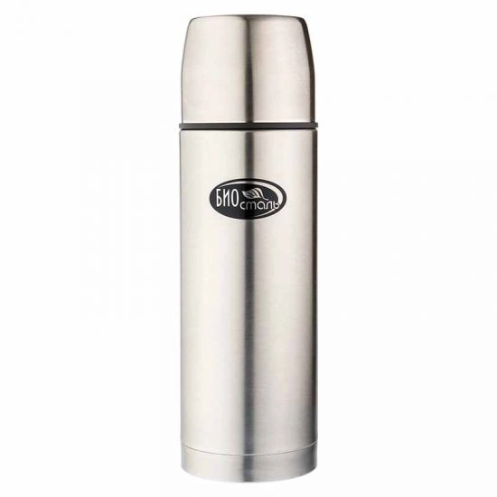 Термос нерж."Биосталь" 0,4л Узк.горло "вороненая сталь" фото 1