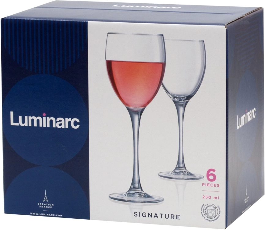 Набор бокалов стекло Luminarc "Signature" 6шт 350мл д/вина фото 1