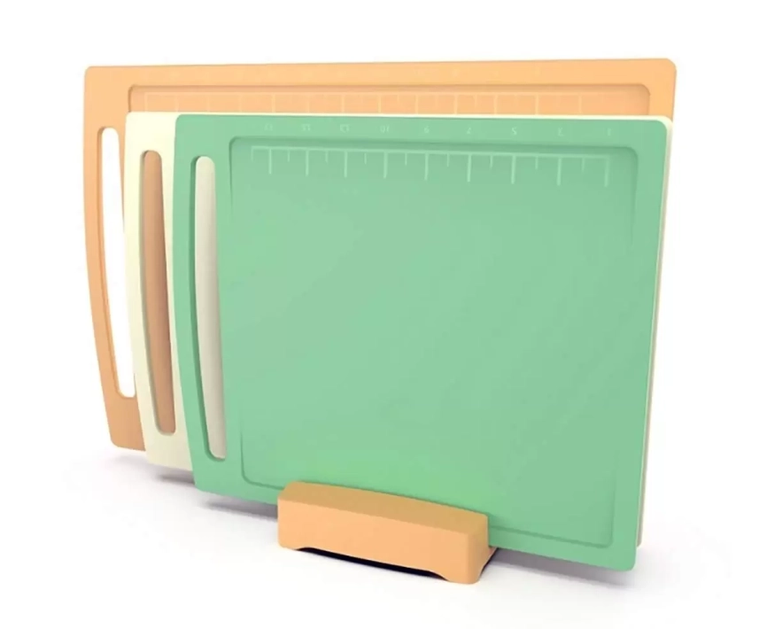 Доски разделочные пластм. Набор 3шт на Подставке "Practic" фото 1