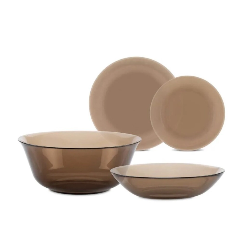 Набор столовый стекло Luminarc 19пр/6перс. "Ambiante Eclipse" с салат. Прозрач-коричневый фото 1