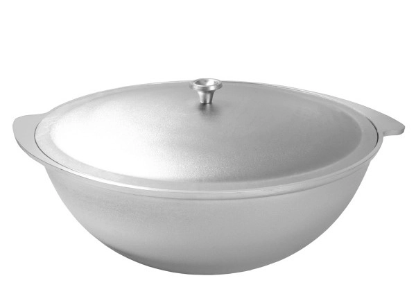 Казан алюм. литой 9,0л d верха-380мм, d дна-138мм, мет.крышка Kukmara к90 фото 1