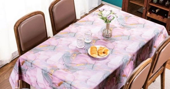 Клеёнка на ткан.основе BELLE розовый, шир.1,40 *20м фото 1