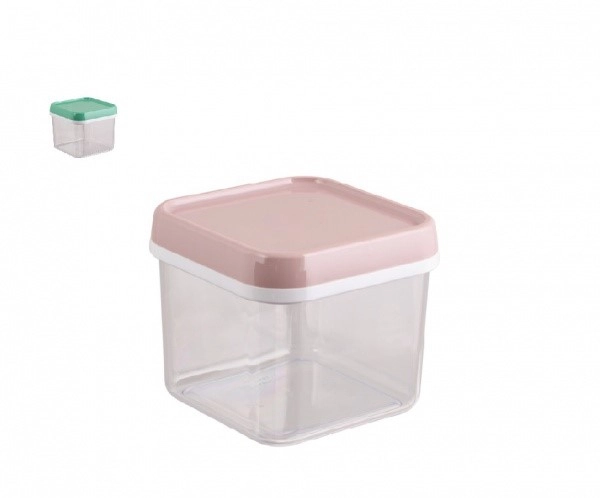 Банка для продуктов пластм. 0,6л 90х110х110мм Прозрачная фото 1