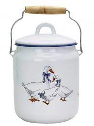 Бидон эмалированный 3,5л d160мм с Крышкой, с металл.ручк., с деколью фото 1