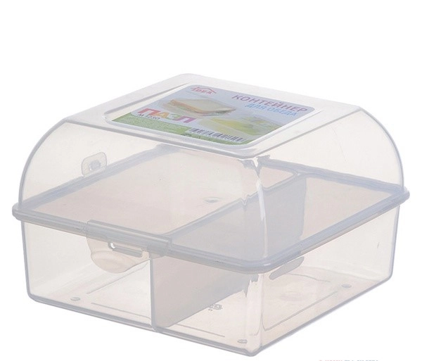 Контейнер д/прод. пластм. "для обеда" пластм. фото 1