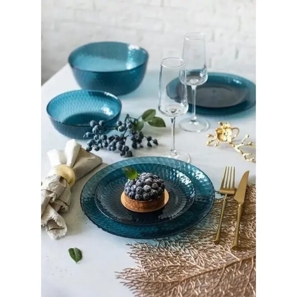 Набор столовый стекло Luminarc 18пр/6перс. "Idylle London Topaz" Прозр. Морск.волна фото 1