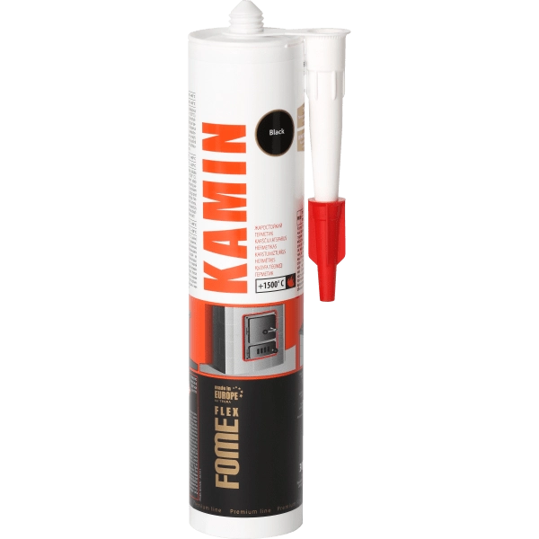 Герметик жаростойкий 280мл черный Fome FLEX Kamin (+1500C)  фото 1