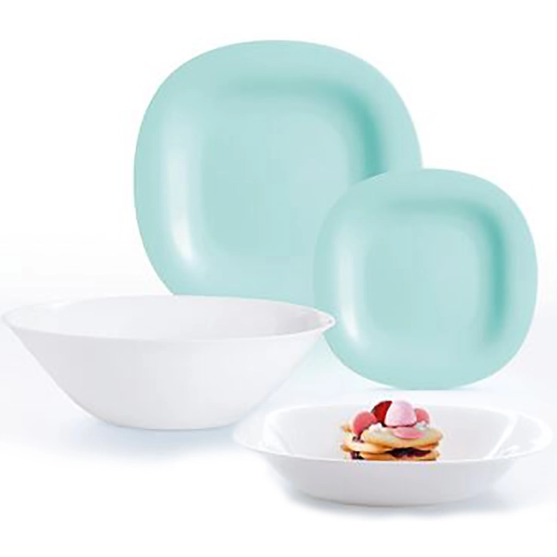 Набор столовый стекло Luminarc 19пр/6перс. "Carine Light Turquoise" Белый/Бирюзовый фото 2