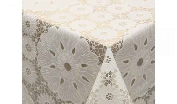 Клеёнка ажурная без основы "Элегия" белая white шир.1,35м V-line фото 1