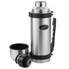 Термос нерж."Биосталь" 1,2л Узк.горло пробка с кнопкой, с ручкой фото 1