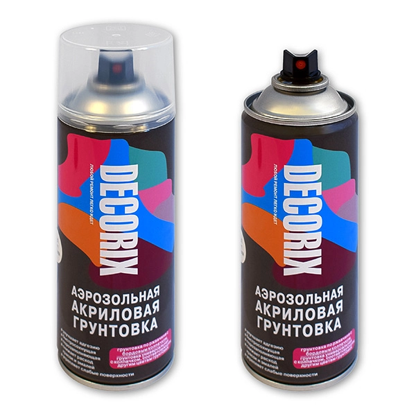 Грунт-аэрозоль бесцветный глянцевый 520 мл DECORIX фото 2