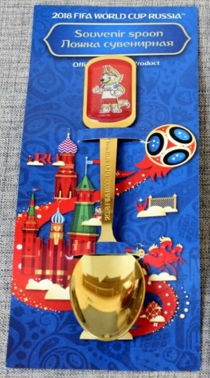 Ложка чайная нерж. с Декором и чеканкой, Золот., на Подарочн.блистере (Забивака) фото 1