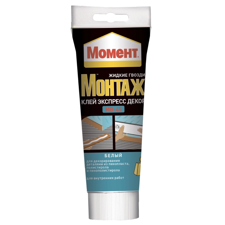 Жидкие гвозди "Момент" Монтаж Декор белый 250 г фото 2