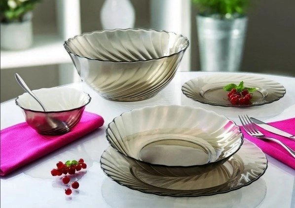 Тарелка стекло Luminarc "Ocean Eclipse" глуб. d20,5см Прозрачно-коричневый фото 1