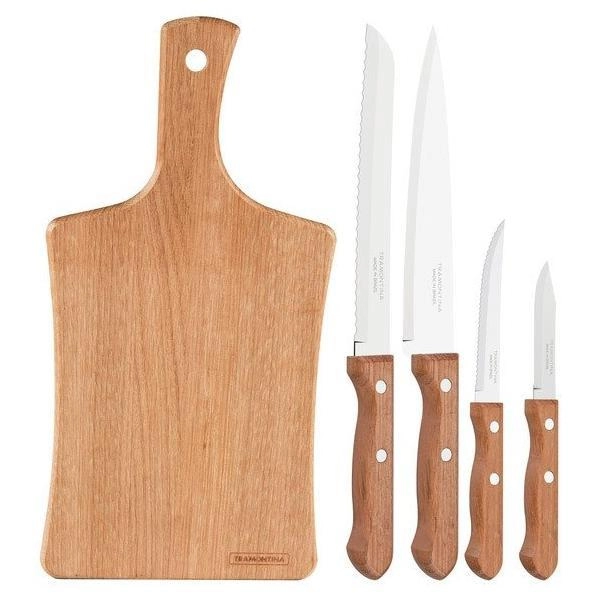 Набор ножей кухонных с дер.ручками 5пр.: 4 ножа+разд.доска DynamicTRAMONTINA фото 1