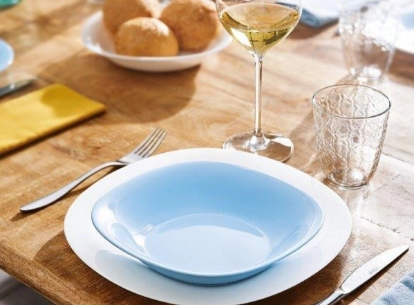 Тарелка стекло Luminarc "Carine Light Blue" мелкая d27см Голубой фото 1