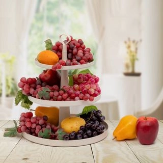 Ваза пластм. 3-х ярусная "Феерия" 295х295х340мм Бежевый фото 1