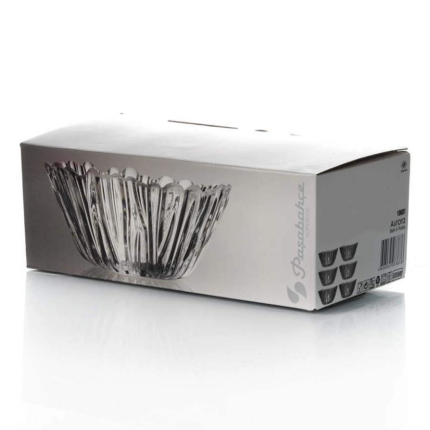 Набор салатников стекло Pasabahc "Аврора" 6шт d14см фото 2